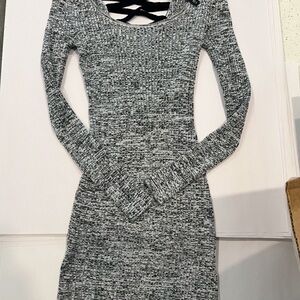 Elegant Gray Knit Dress